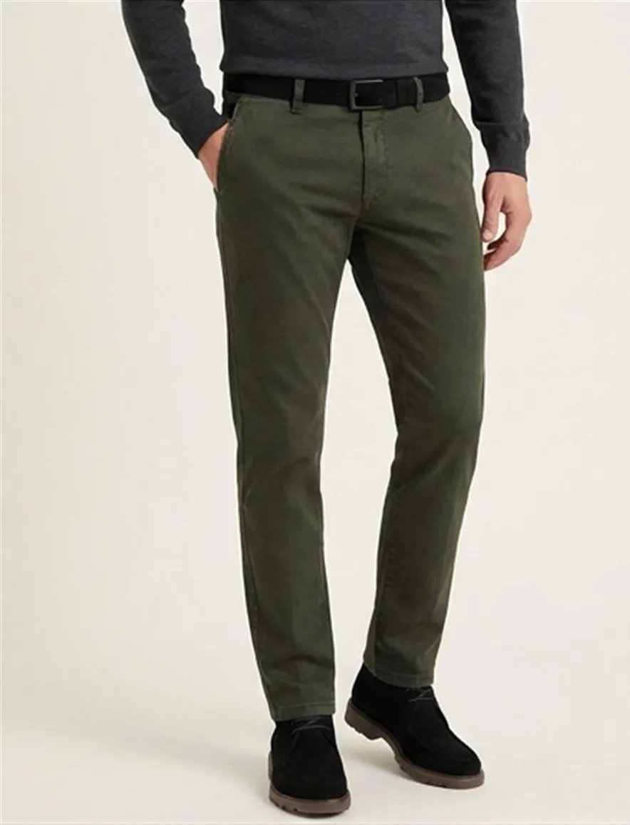 Eurex donkergroene chino Jim stretch