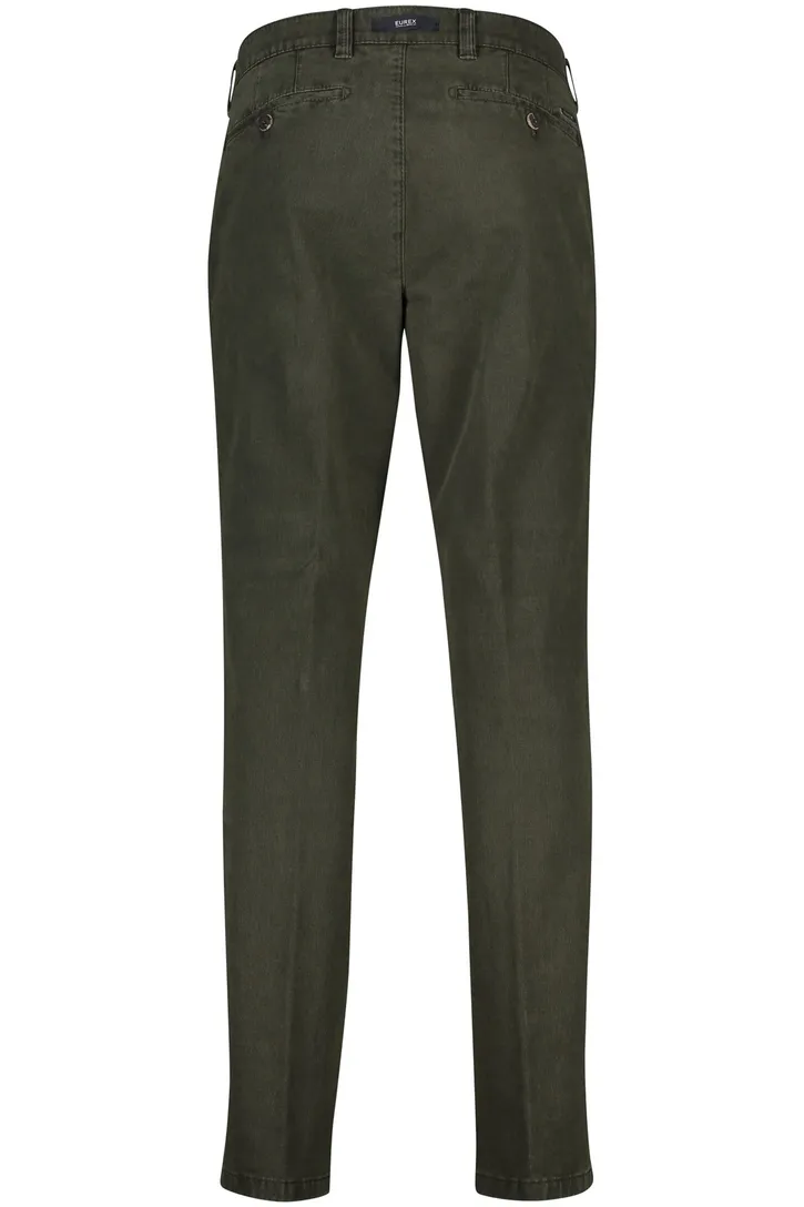donkergroene Eurex chino Jim stretch