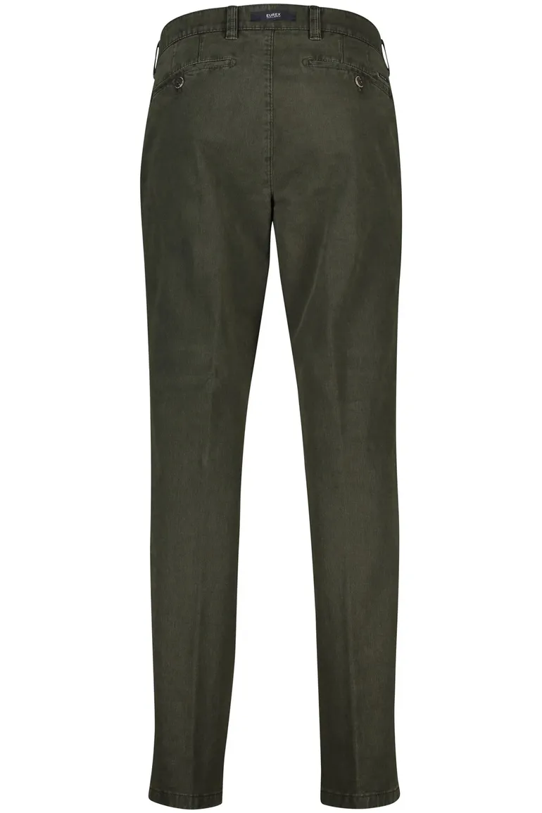 Eurex donkergroene chino Jim stretch