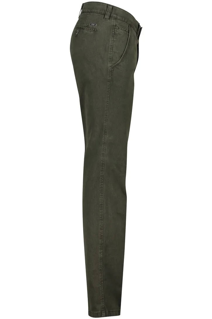 donkergroene Eurex chino Jim stretch