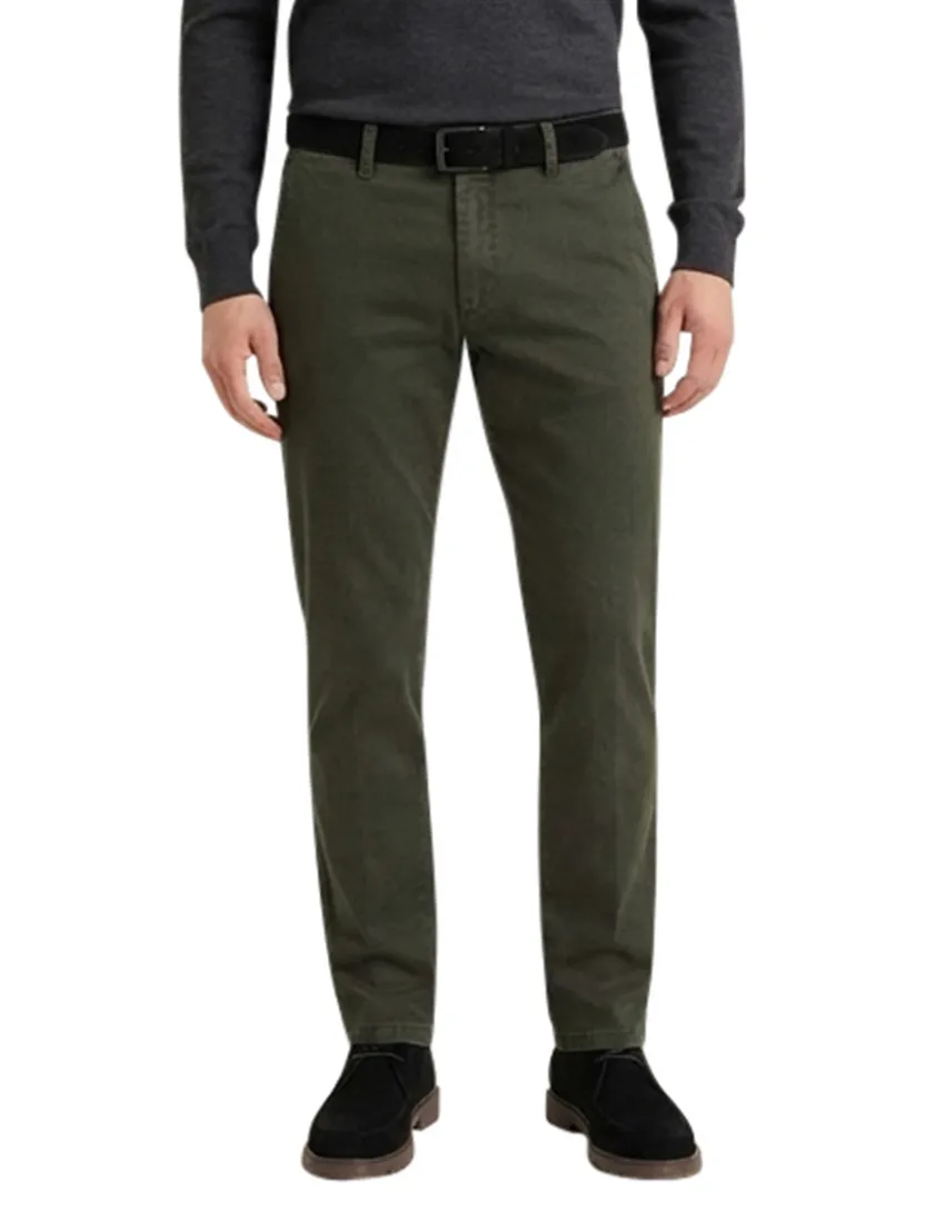 donkergroene Eurex chino Jim stretch