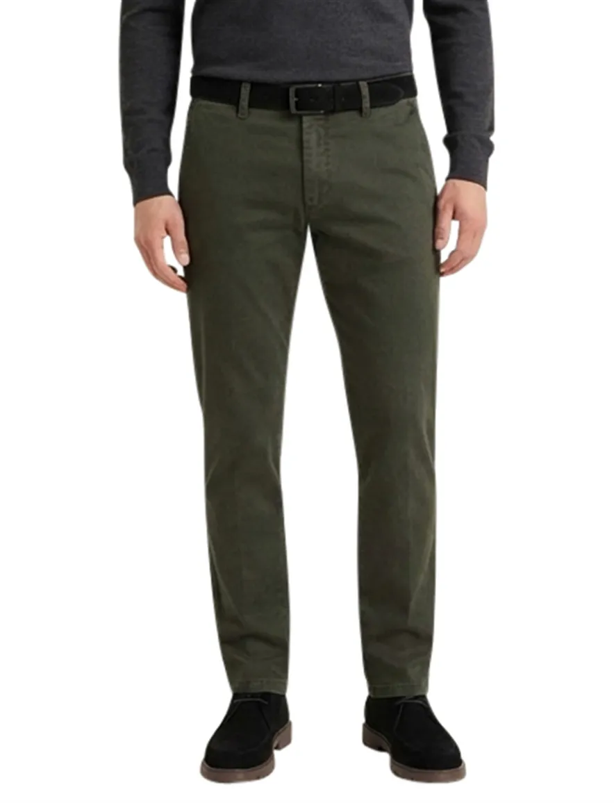 Eurex donkergroene chino Jim stretch