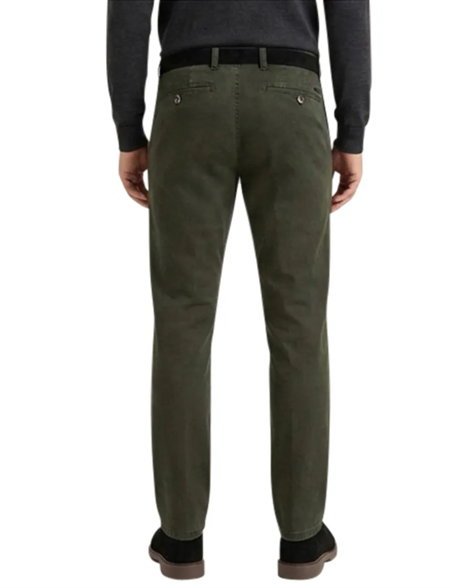 Eurex donkergroene chino Jim stretch