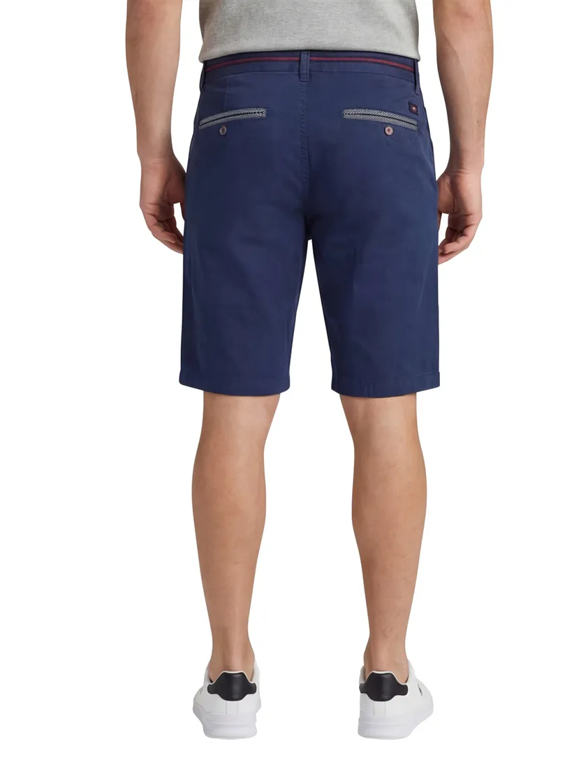 Portofino bermuda donkerblauw slim fit katoen