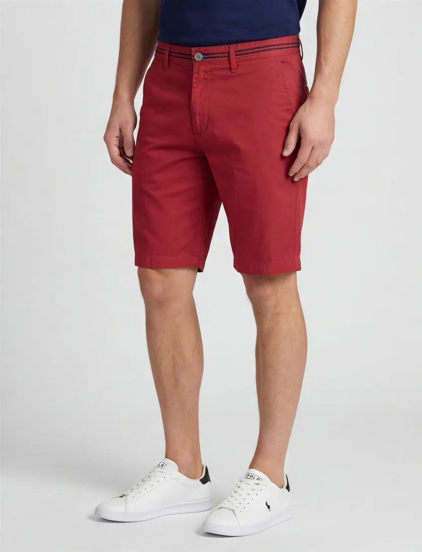 Portofino bermuda rood Amalfi katoen slim fit