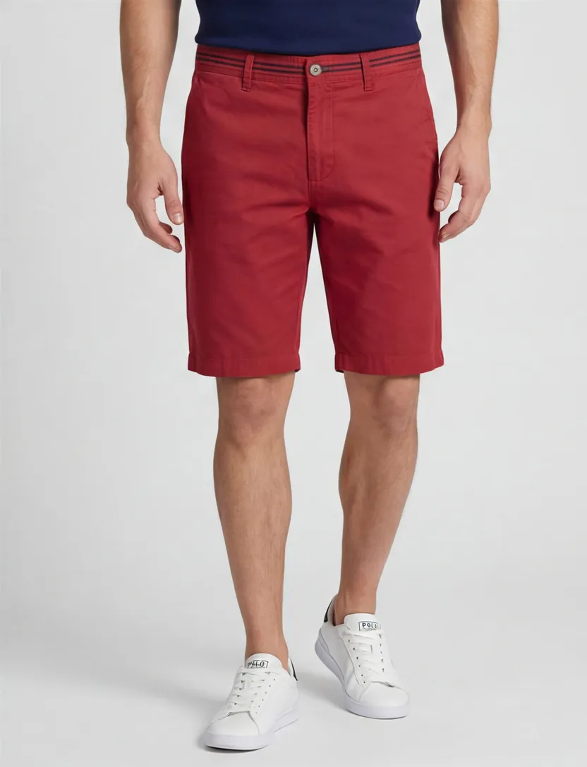 Portofino bermuda rood Amalfi katoen slim fit