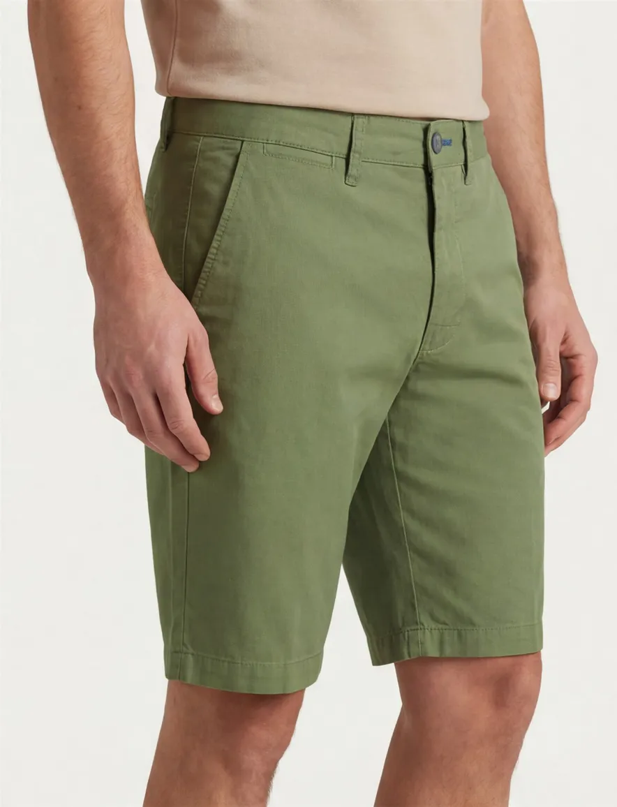 Portofino bermuda groen slim fit katoen Koke Como