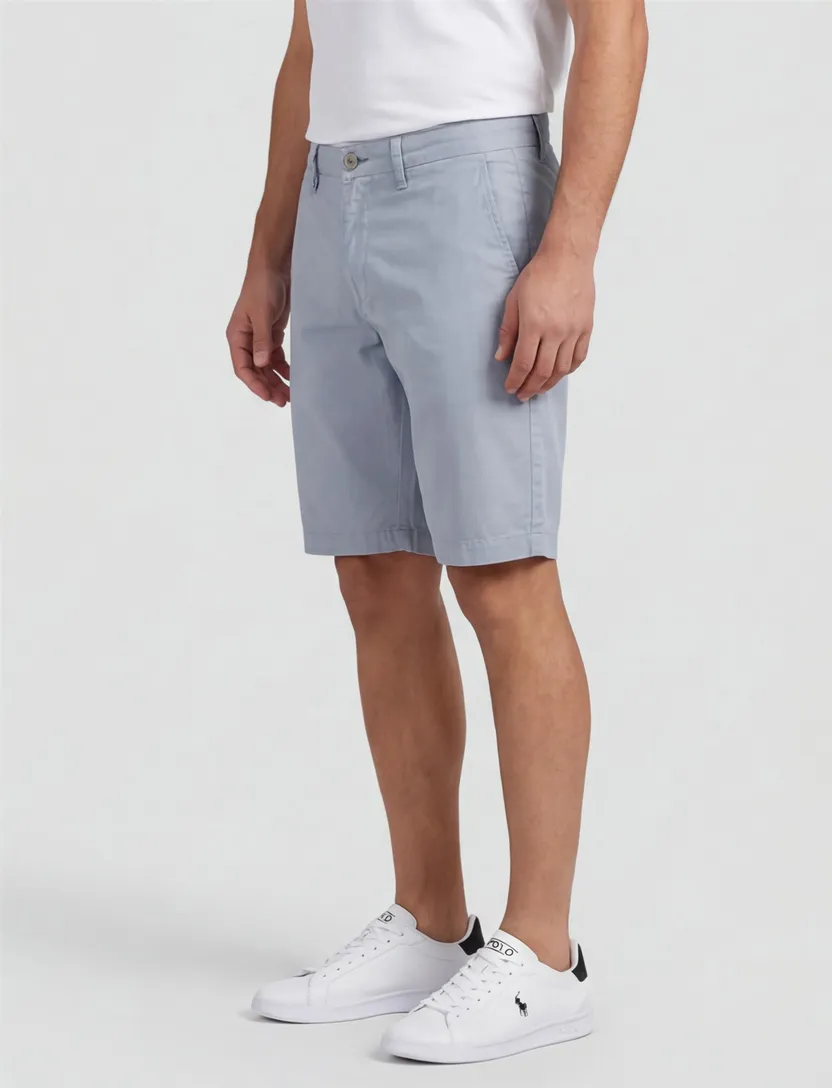Portofino katoenen bermuda lichtblauw slim fit Koke Como
