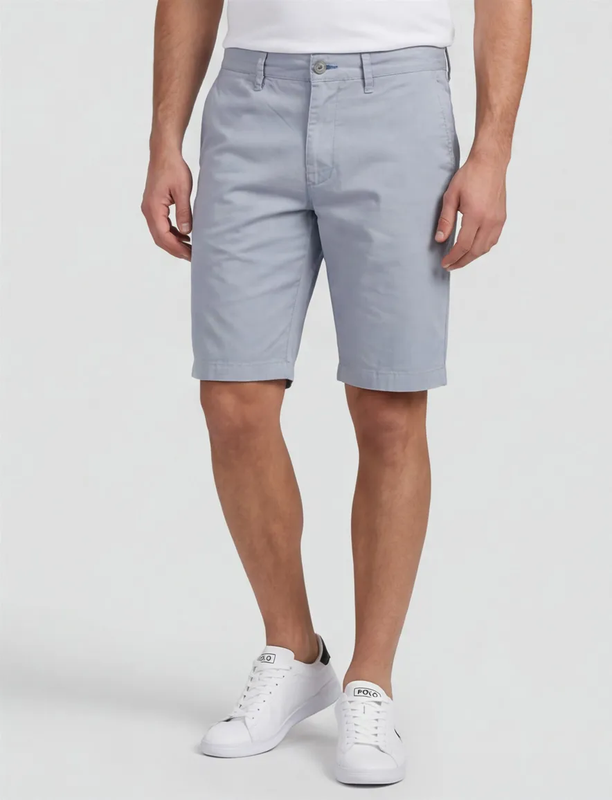 Portofino bermuda lichtblauw slim fit katoen Koke Como
