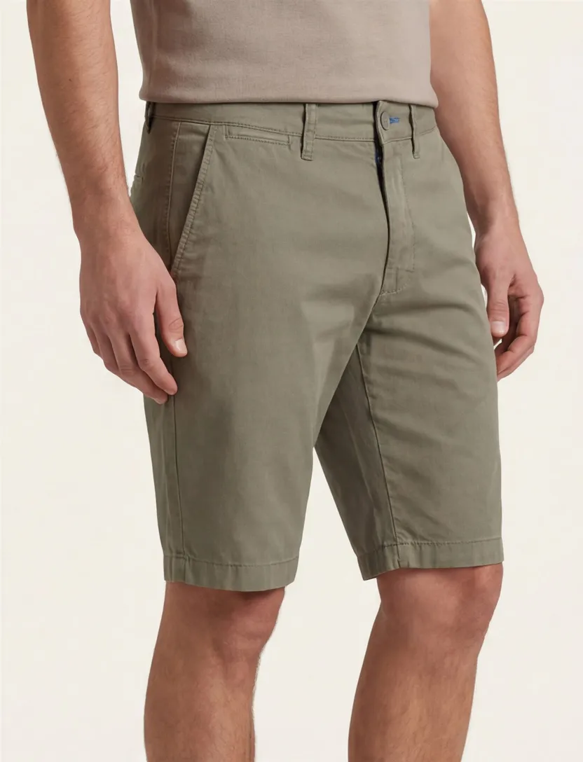 Portofino katoenen bermuda Koke Como slim fit khaki