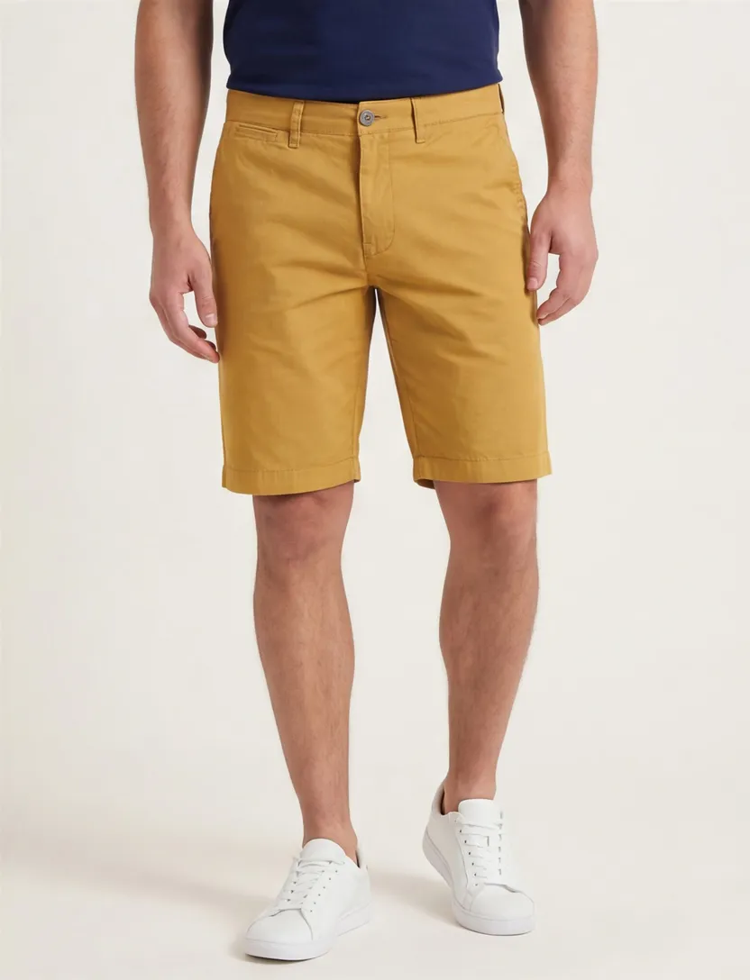 Portofino bermuda katoen okergeel slim fit Koke Como