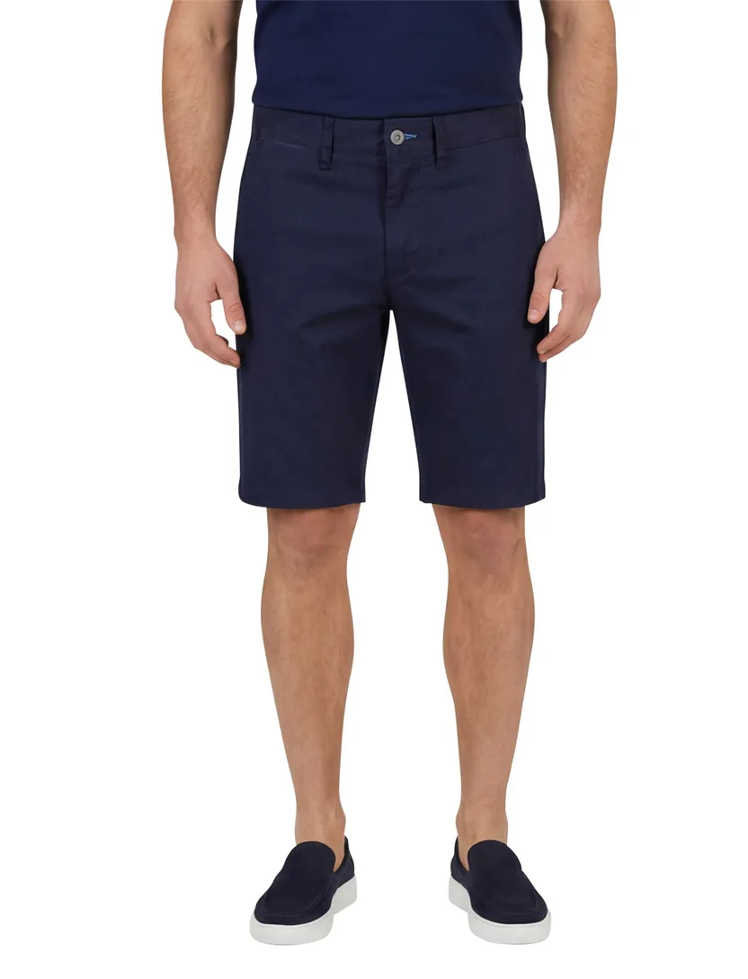 Katoenen Portofino navy bermuda slim fit