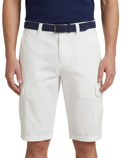 Portofino Portofino katoenen witte slim fit Mane Latina bermuda
