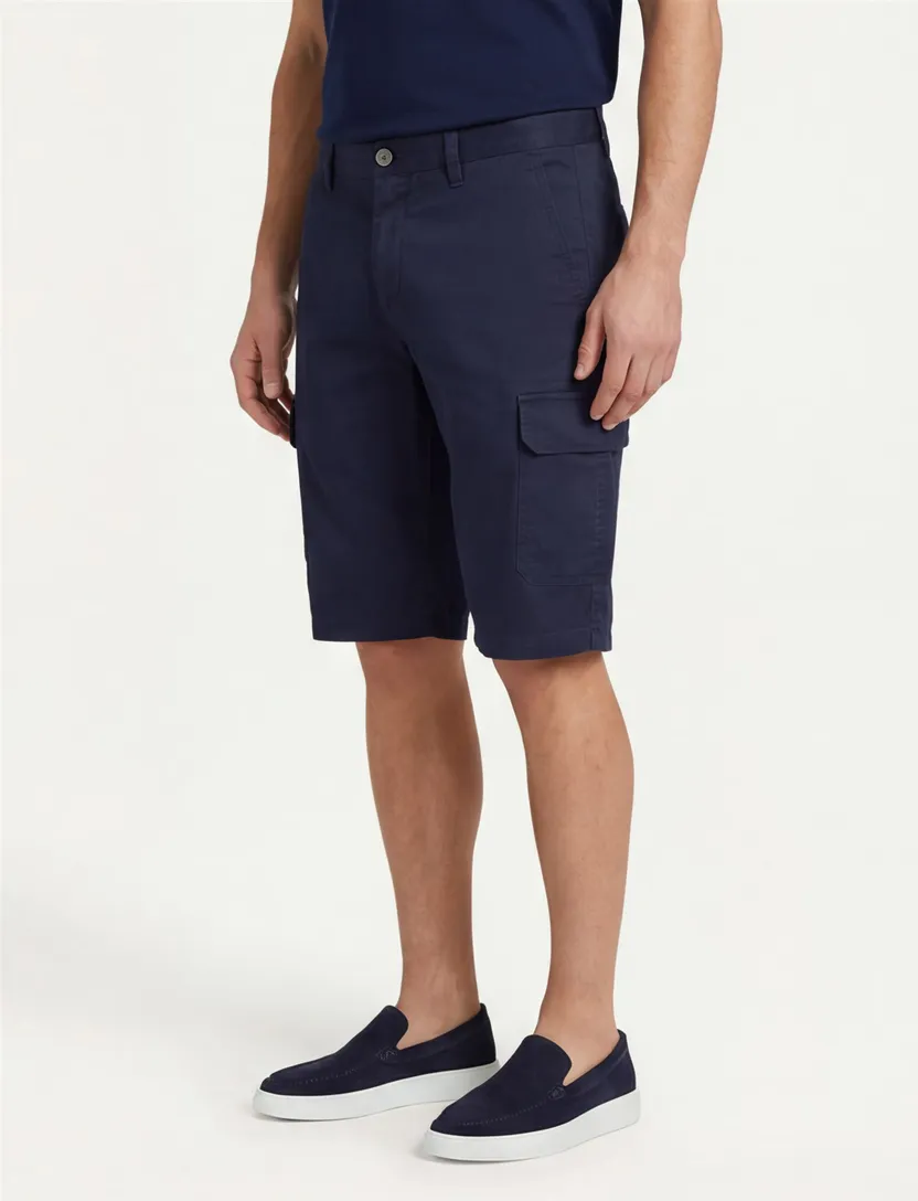 Portofino bermuda navy slim fit Mane Latina katoen