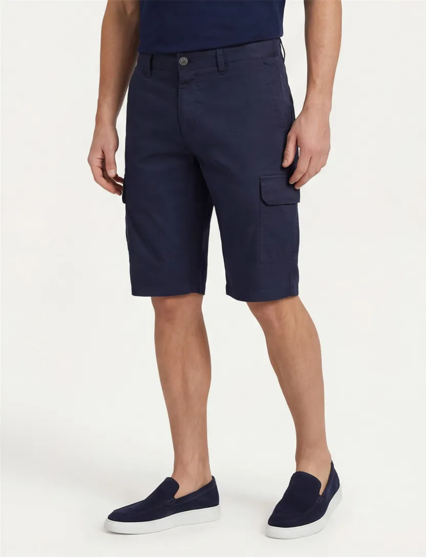 Portofino bermuda navy slim fit Mane Latina katoen
