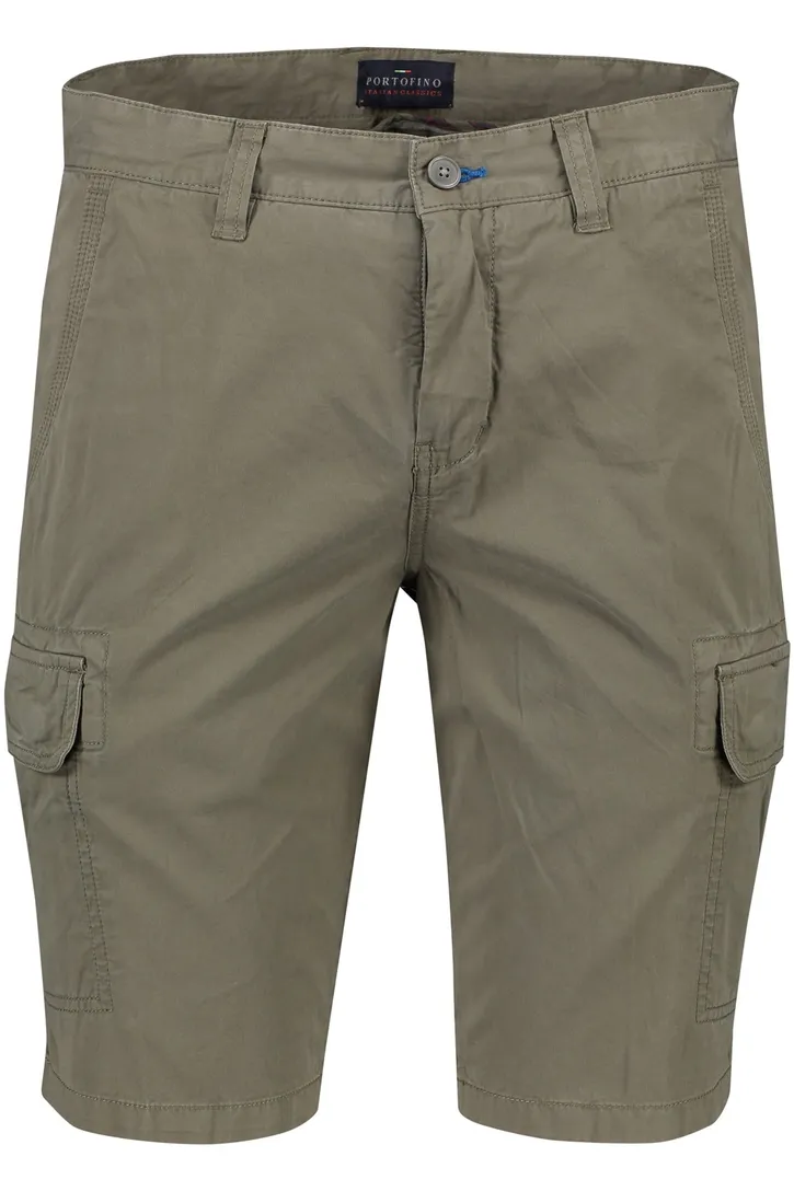 Portofino Mane Latina katoenen bermuda slim fit donkergroen