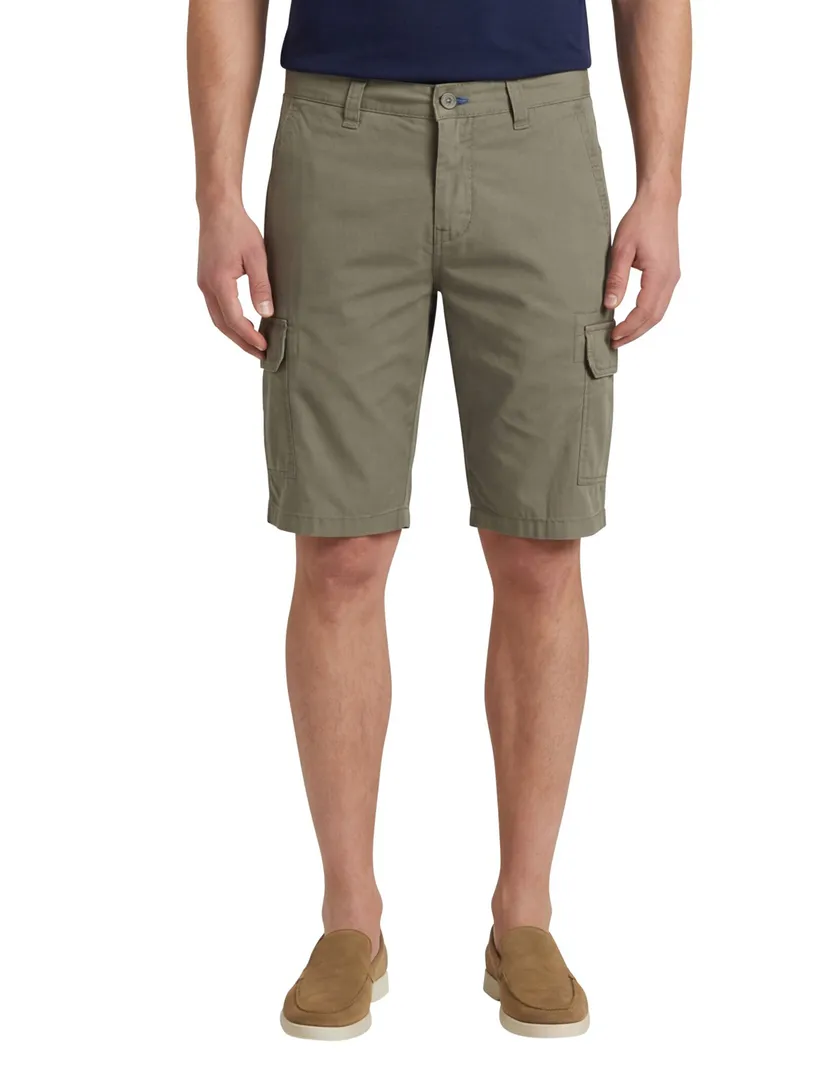 Portofino Mane Latina katoenen bermuda slim fit donkergroen
