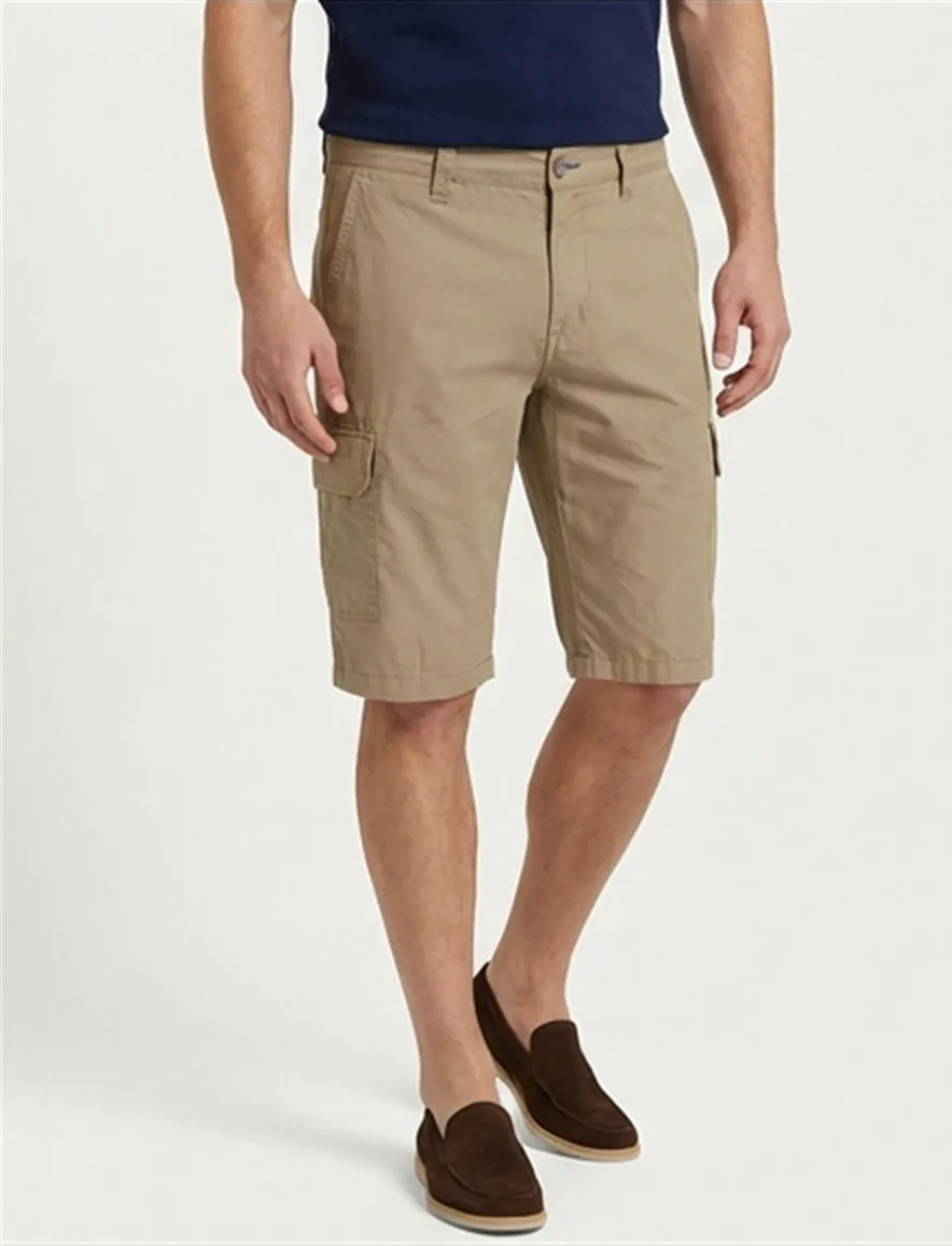 Katoenen Portofino bruine bermuda slim fit Mane Latina
