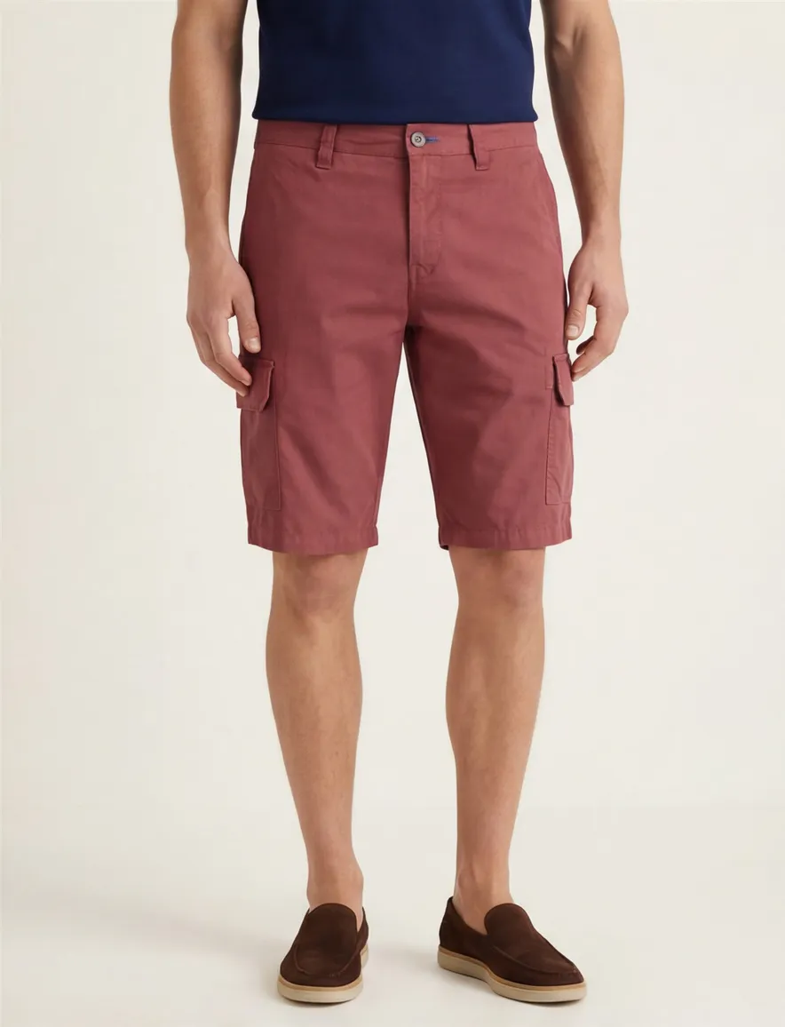 Portofino Mane Latina rode bermuda katoen slim fit