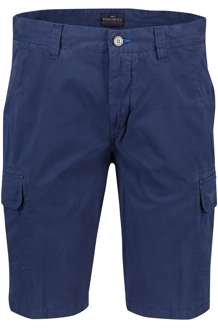 katoenen Portofino korte broek effen donkerblauw