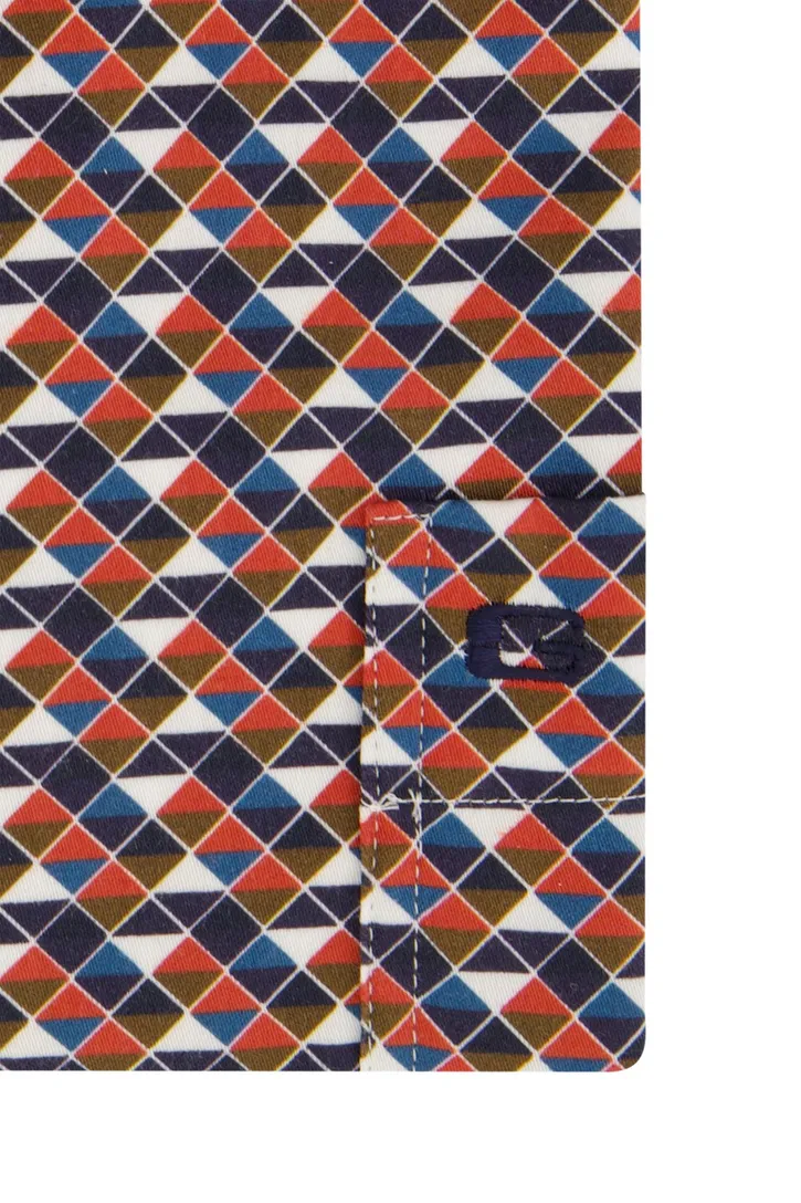 Giordano wijde fit casual overhemd rood geprint katoen