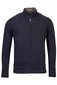 Baileys vest opstaande kraag donkerblauw rits zilver gemêleerd wol