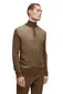BOSS Black Ofilato half zip trui bruin effen wol