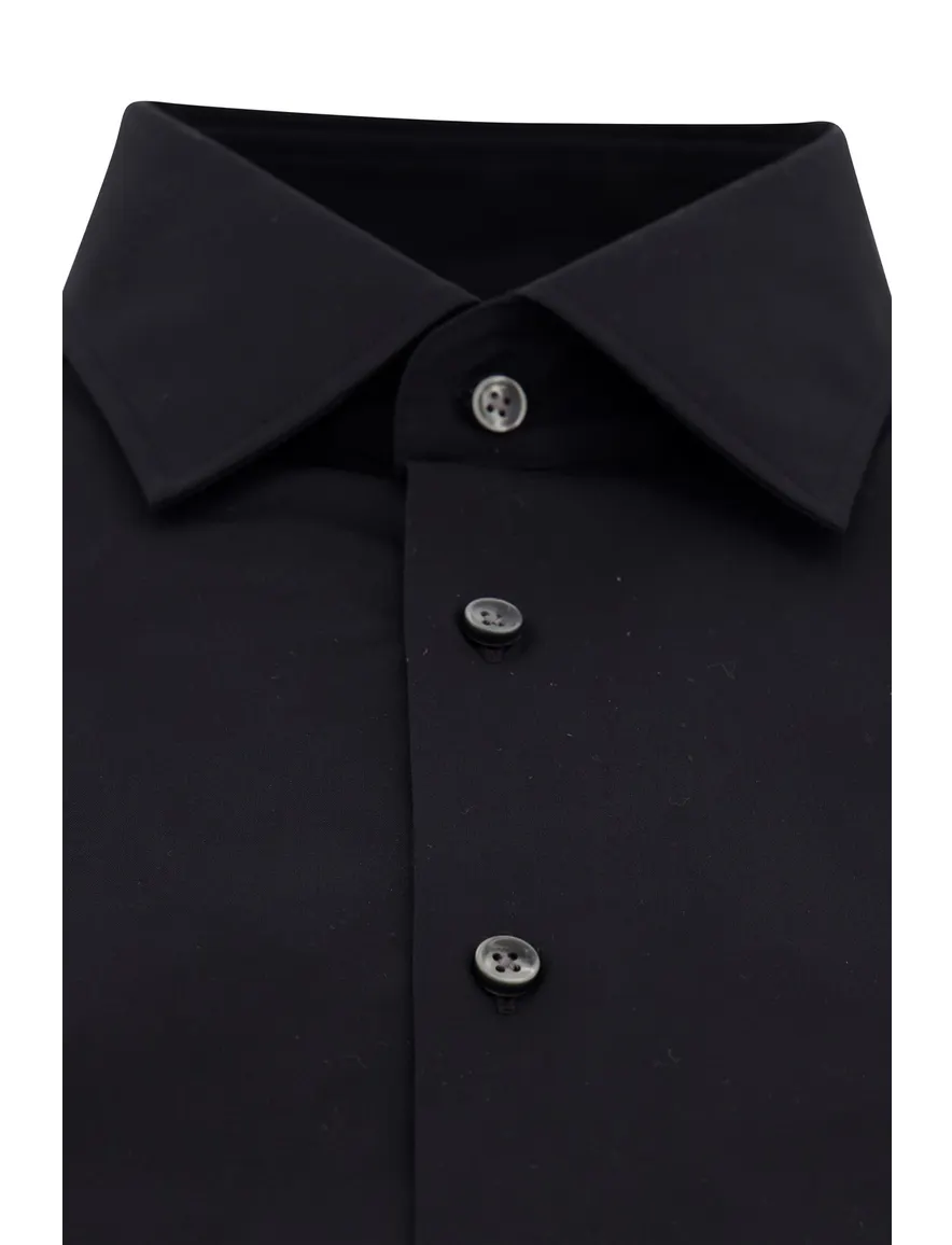 Zwart Hugo Boss overhemd slim fit H-HANK