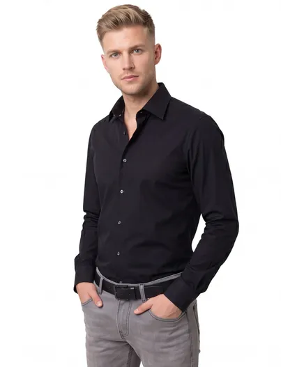 Hugo Boss Hugo Boss overhemd H-HANK slim fit zwart