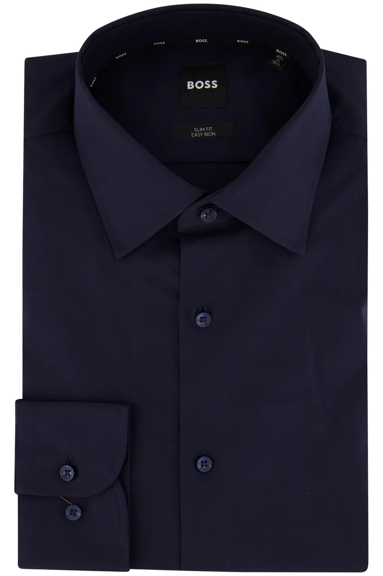 Hugo Boss overhemd H-HANK slim fit donkerblauw