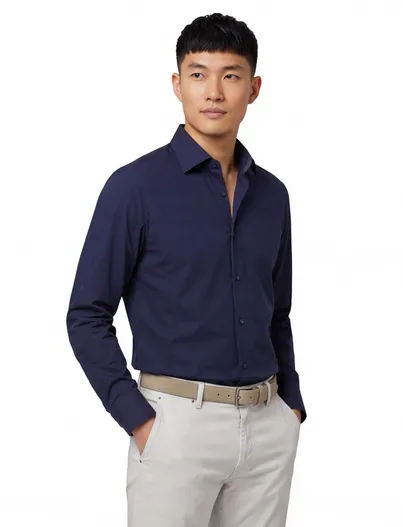 Hugo Boss Hugo Boss overhemd H-HANK slim fit donkerblauw