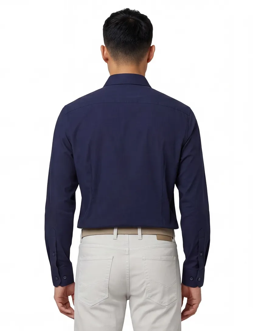 Donkerblauw Hugo Boss overhemd H-HANK slim fit