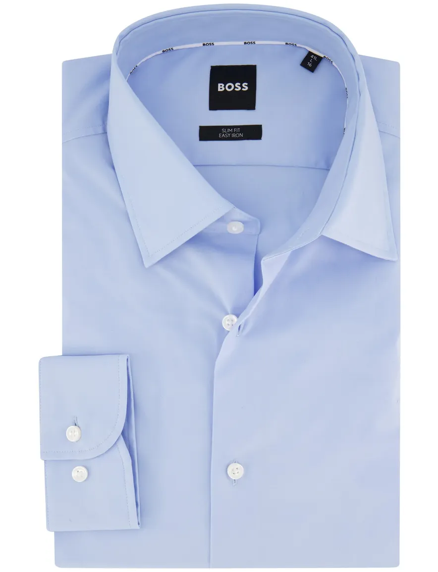 Lichtblauw Hugo Boss overhemd H-HANK slim fit