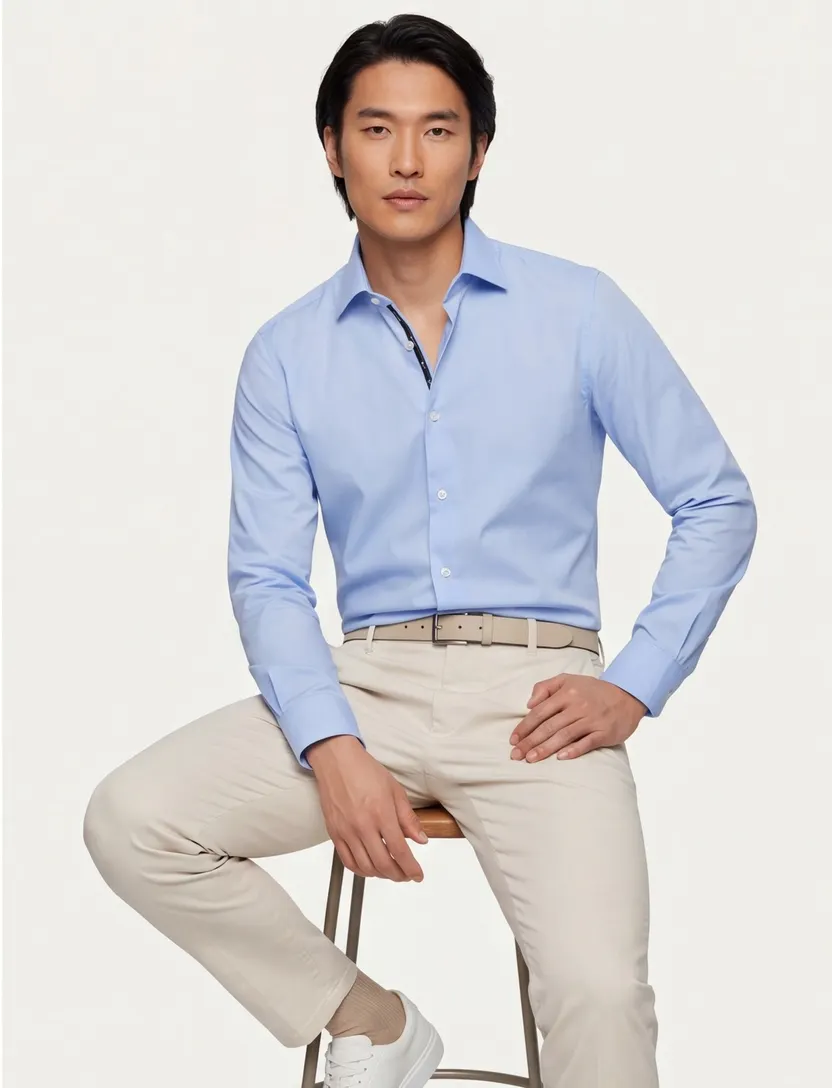 Hugo Boss overhemd Lichtblauw H-HANK slim fit
