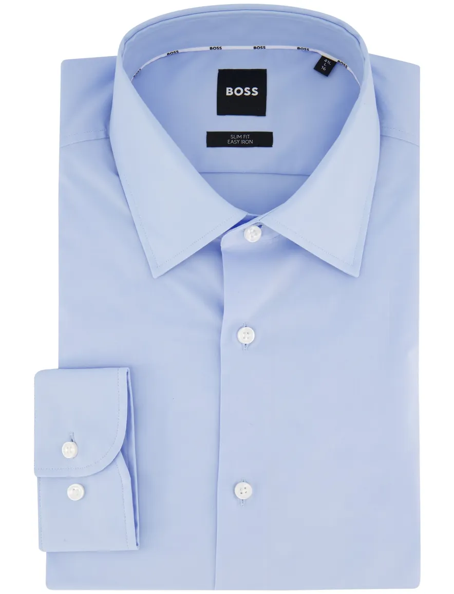 Lichtblauw Hugo Boss overhemd H-HANK slim fit