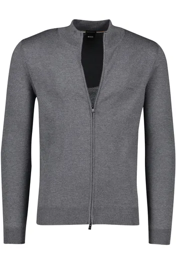 Hugo Boss Hugo Boss Balonso vest opstaande kraag fris antraciet rits effen wol