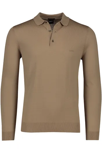 Hugo Boss Hugo Boss polo lange mouw bruin