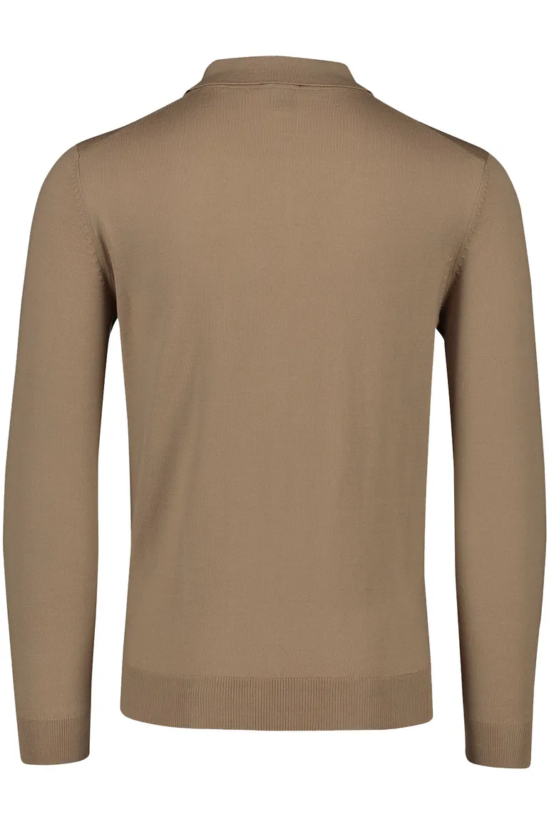 Hugo Boss polo lange mouw bruin