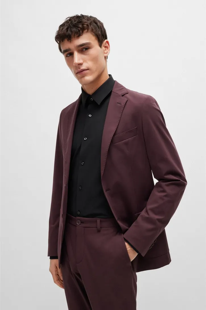 Hugo Boss overhemd slim fit zwart effen business