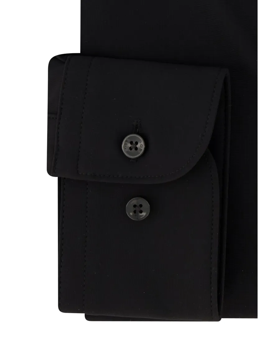 Boss P-Hank overhemd slim fit zwart effen semi wide spread
