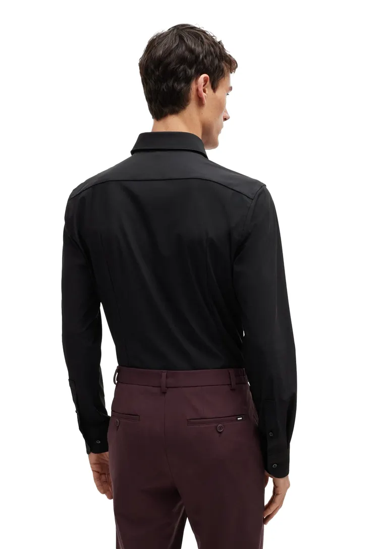 Hugo Boss overhemd slim fit zwart effen business