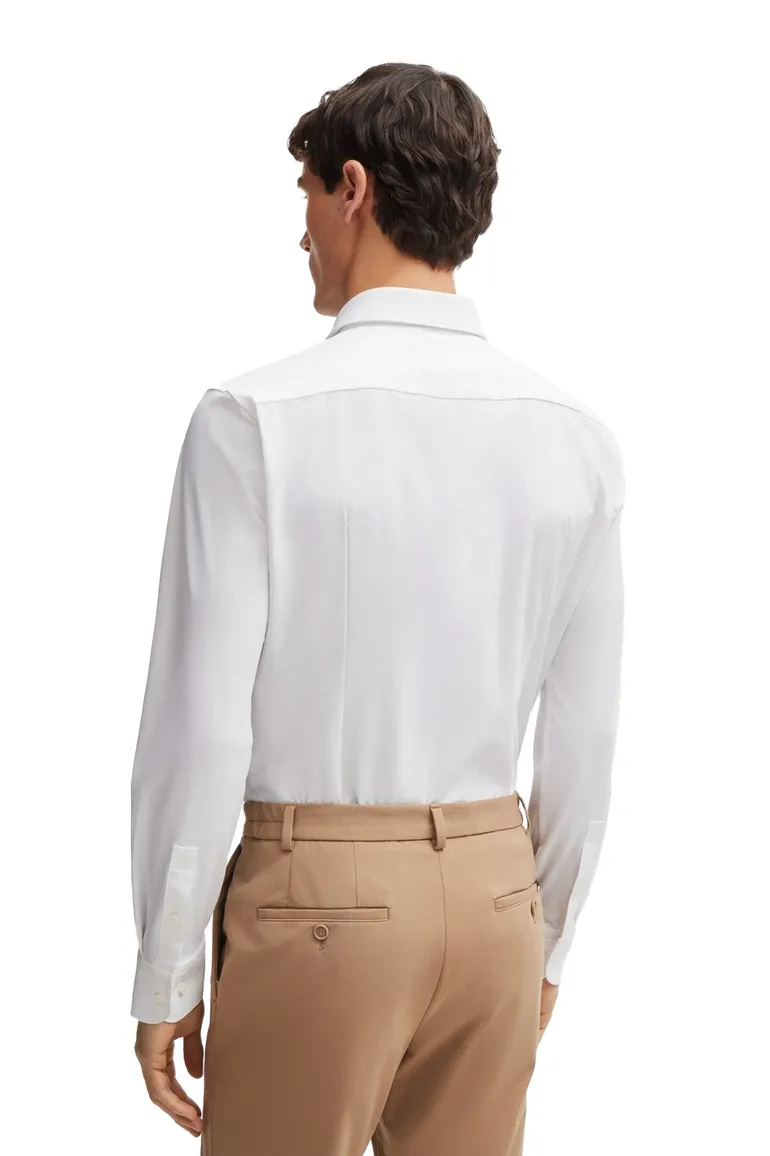 BOSS P-Hank overhemd slim fit wit effen zakelijk semi wide spread