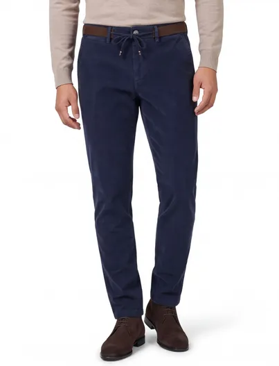 New Zealand New Zealand chino donkerblauw effen katoen Napier Cord