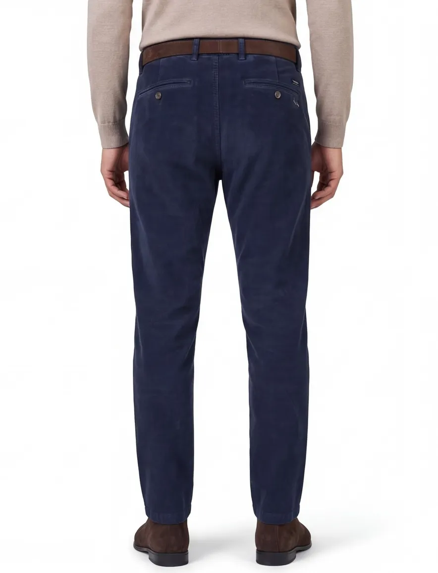 New Zealand chino donkerblauw effen katoen Napier Cord