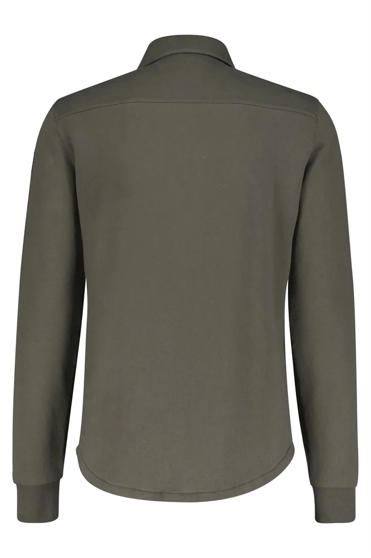 New Zealand overshirt legergroen Otakou effen katoen