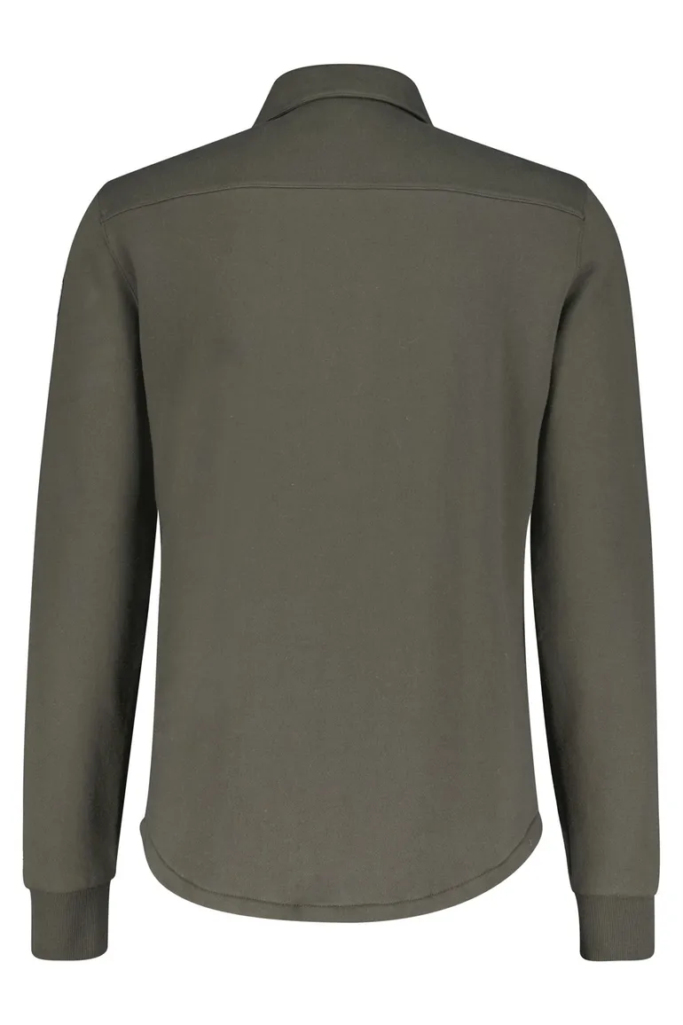 Overshirt New Zealand Otakou legergroen effen katoen