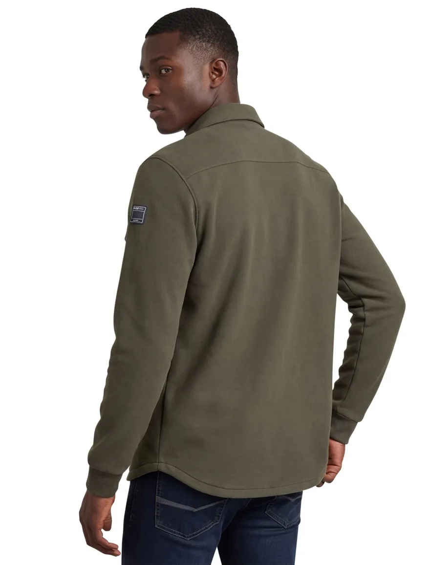 Overshirt New Zealand Otakou legergroen effen katoen