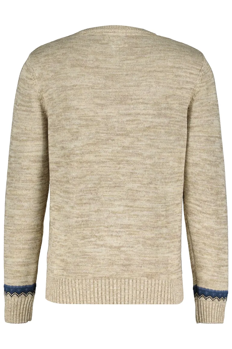 New Zealand Ngatotara trui ronde hals beige met print