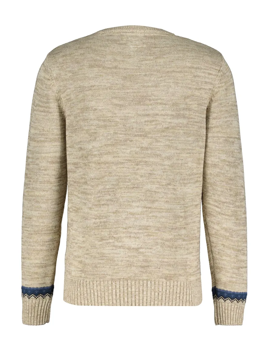 New Zealand Ngatotara trui ronde hals beige met print