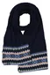 New Zealand sjaal White stone donkerblauw geprint